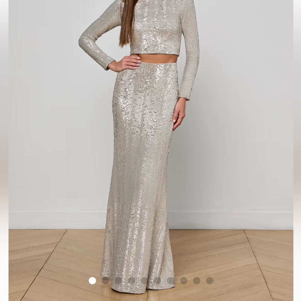 L’AGENCE sequin zeta long skirt